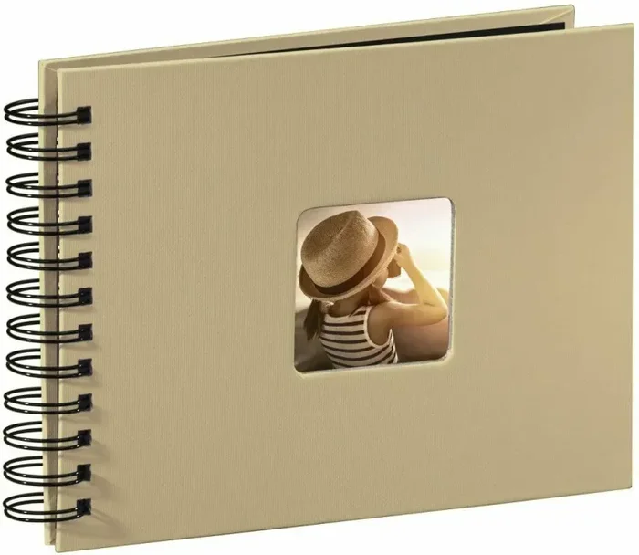 Album Fotografico con spirale color Tortora, Libro porta foto per 50 foto 24×17