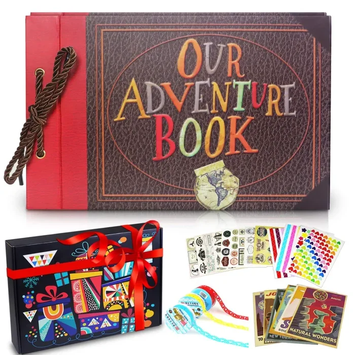 Album Fotografico,Our Adventrue Book Scrabooking DIY Modello 1, Rosso Saldi