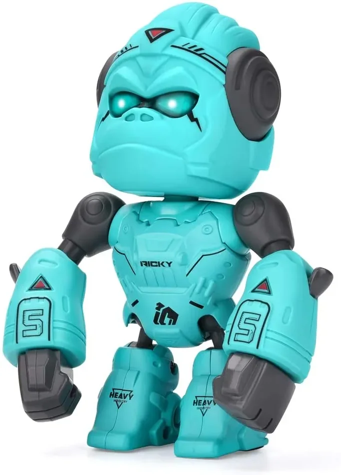 ALLCELE Giocattolo Gorilla in Lega Bambini, Giocattolo Robot Divertente interattivo, Occhi Touch Control LED, Regalo di Compleanno, Giocattoli Robot Gorilla per Bambini sopra i 3 Anni (Blu)