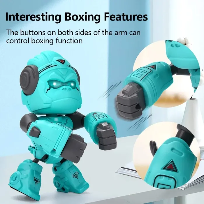 ALLCELE Giocattolo Gorilla in Lega Bambini, Giocattolo Robot Divertente interattivo, Occhi Touch Control LED, Regalo di Compleanno, Giocattoli Robot Gorilla per Bambini sopra i 3 Anni (Blu) - immagine 3