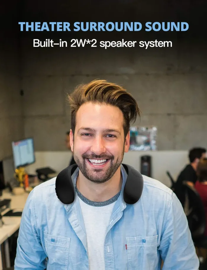 Altoparlante Bluetooth Indossabile 5.0, Bluedio HS (Hurricane) Wireless Nero - immagine 2