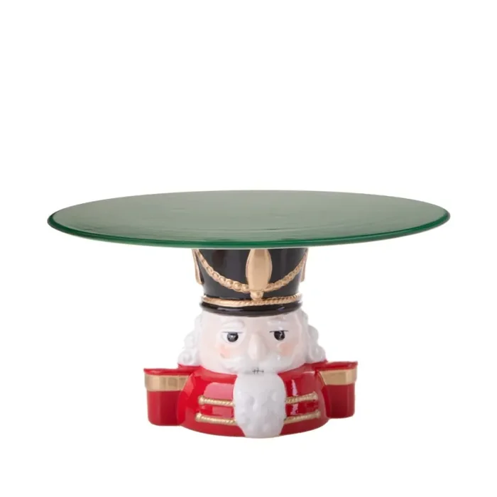 Alzatina Decorativa Natalizia Schiaccianoci 27 cm in Ceramica