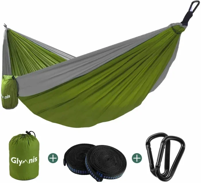 Amaca da viaggio per escursione giardino in tessuto 210T, Fino a 300 kg + borsa