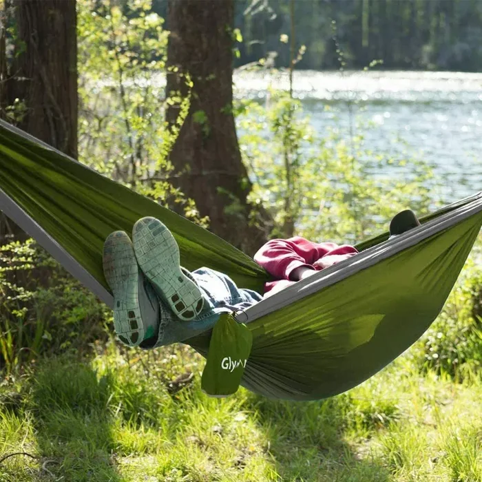 Amaca da viaggio per escursione giardino in tessuto 210T, Fino a 300 kg + borsa - immagine 2