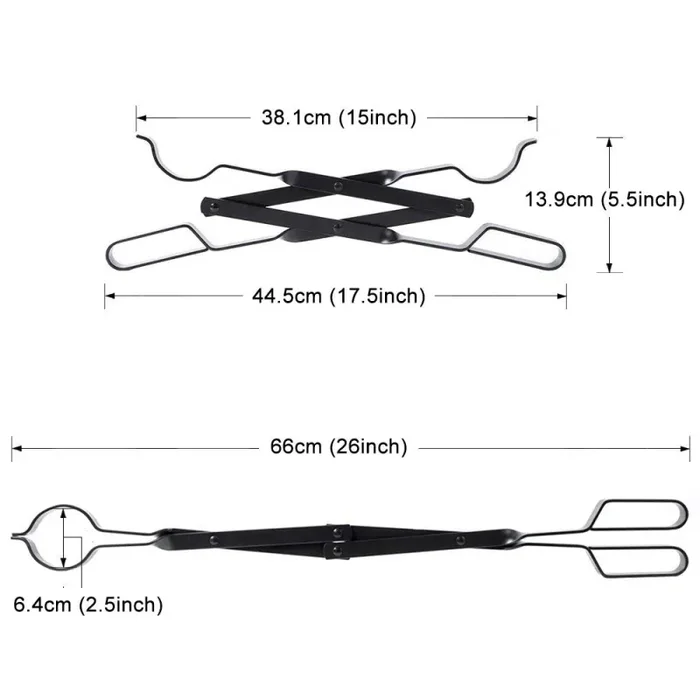 Amagabeli Camino Log Grabber 66cm Tongs Pinze per caminetti Interno… - immagine 2