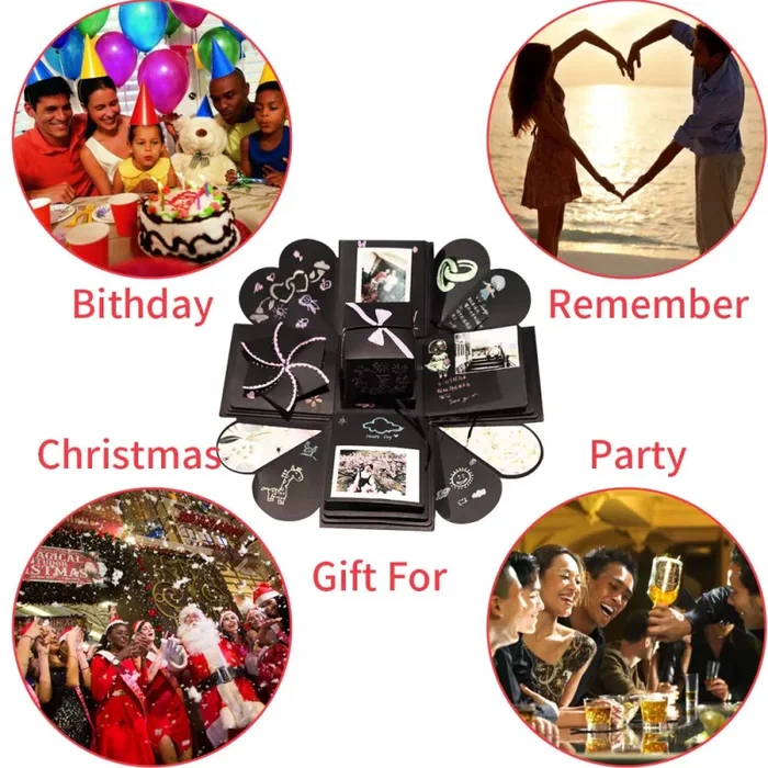 AMAYGA Scatola di Esplosione,Explosion Box Scrapbook Creative DIY Photo… - immagine 3