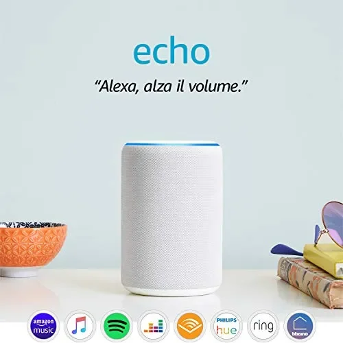 Amazon Echo (3ª generazione) – Altoparlante Tessuto grigio chiaro Fornitura