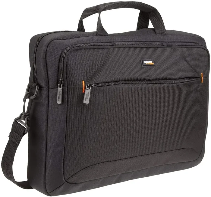 AmazonBasics – Borsa a tracolla per laptop, computer e tablet da 15.6” (40 cm), nero, confezione da 1