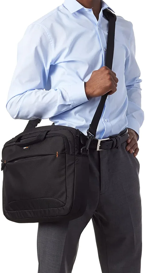 AmazonBasics – Borsa a tracolla per laptop, computer e tablet da 15.6” (40 cm), nero, confezione da 1 - immagine 3