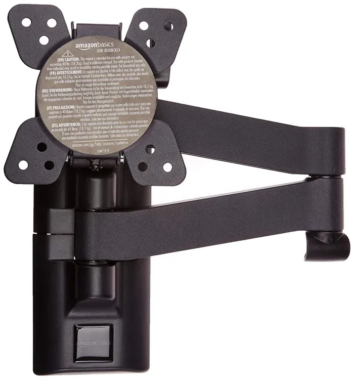 AmazonBasics – Staffa snodata da parete, per TV 12″ a 39″ 12” a 39”, Nero