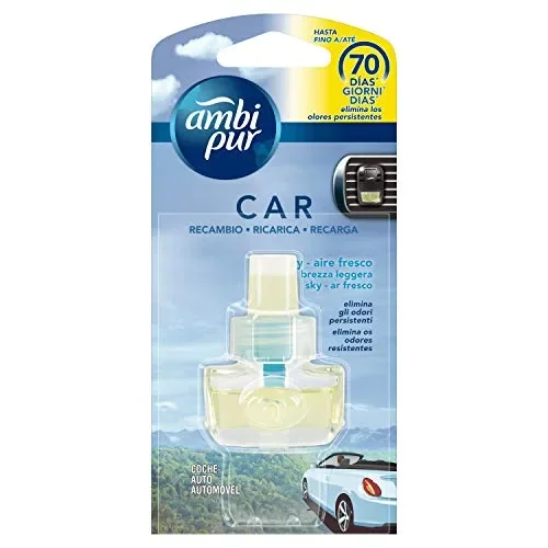 Ambi Pur Car Ricarica Deodorante per Auto con Clip Brezza Leggera