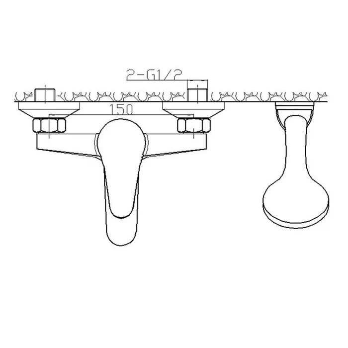 Ambrosiana SEI14020000 Rubinetto Miscelatore Vasca Esterno, Cromo - immagine 2