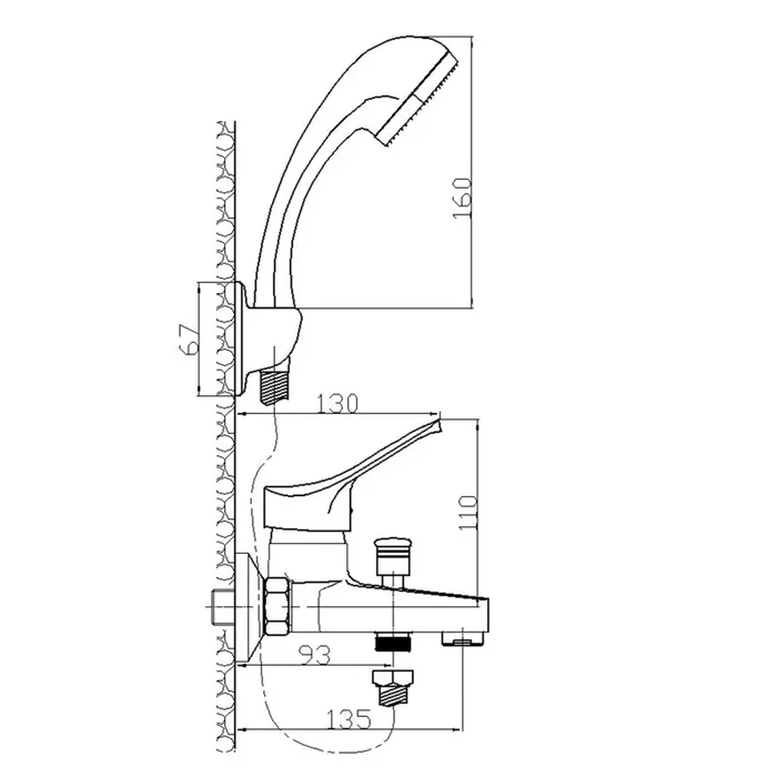 Ambrosiana SEI14020000 Rubinetto Miscelatore Vasca Esterno, Cromo - immagine 3
