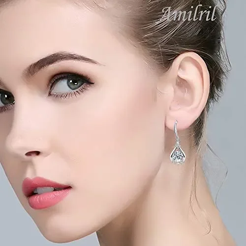 Amilril Orecchini Goccia Donna, Argento Sterling 925 con 5A Zirconi Cubici,… - immagine 2