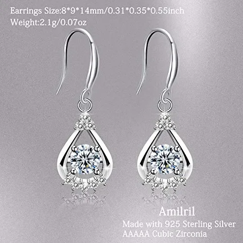 Amilril Orecchini Goccia Donna, Argento Sterling 925 con 5A Zirconi Cubici,… - immagine 3