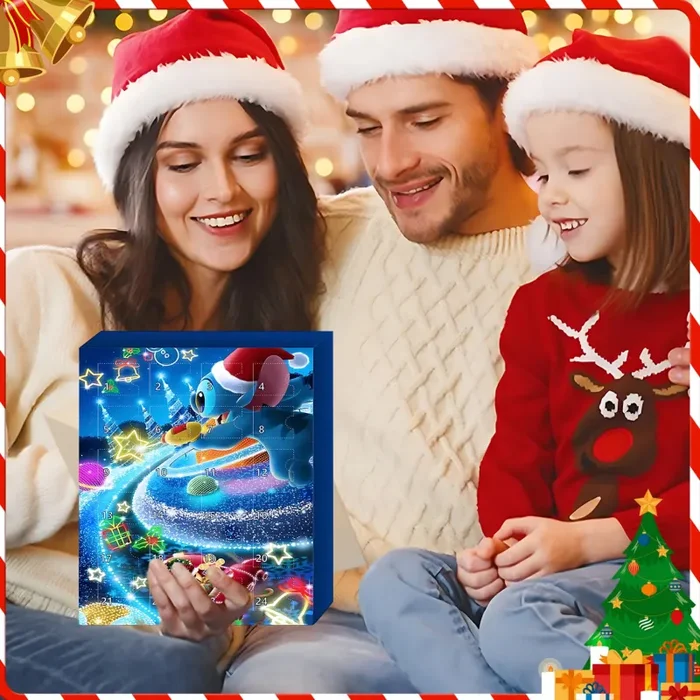 Amycute Calendario dell’Avvento 2024, Natalizie Calendario Avvento 2024 con 24 Giocattoli Stitch, Calendario dell’Avvento Stitch per Bambini Regali Natale - immagine 2