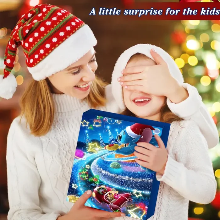 Amycute Calendario dell’Avvento 2024, Natalizie Calendario Avvento 2024 con 24 Giocattoli Stitch, Calendario dell’Avvento Stitch per Bambini Regali Natale - immagine 3