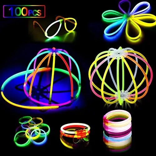 AMZJUPWM Braccialetti Luminosi Fluorescenti 490pcs, Glow Stick 106 100PCS