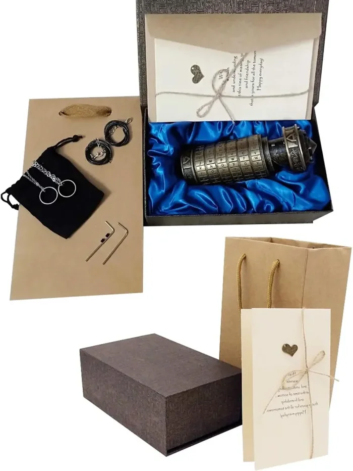 anbiwangluo da Vinci Code Mini Cryptex Romantico Regalo di Compleanno Bronze - immagine 2