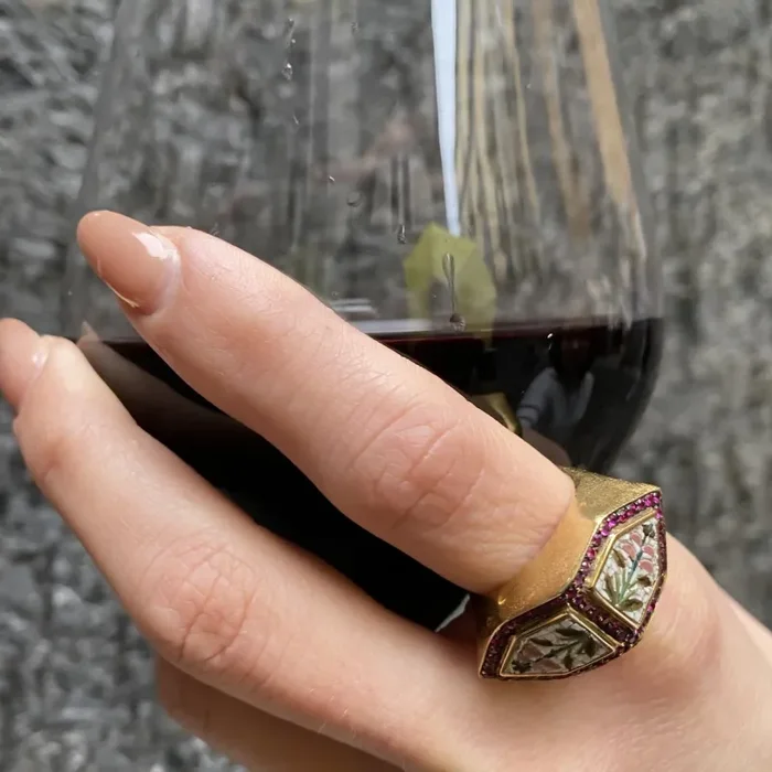 Anello Hibiscus con Micromosaico - immagine 2