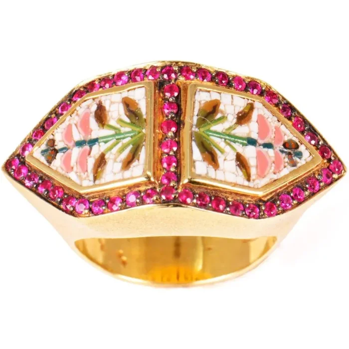 Anello Hibiscus con Micromosaico - immagine 3