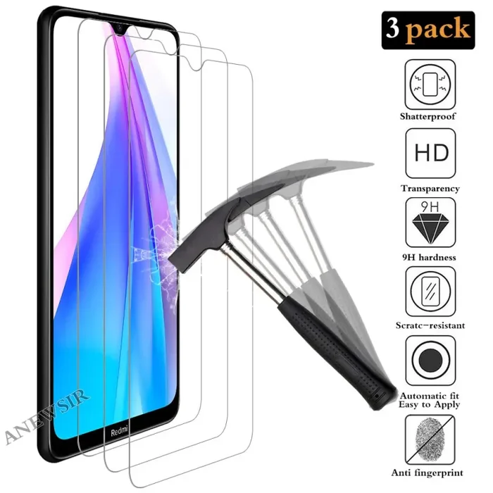 ANEWSIR 3X Pellicola Protettiva per Xiaomi Redmi Note 8T Vetro temperato,…