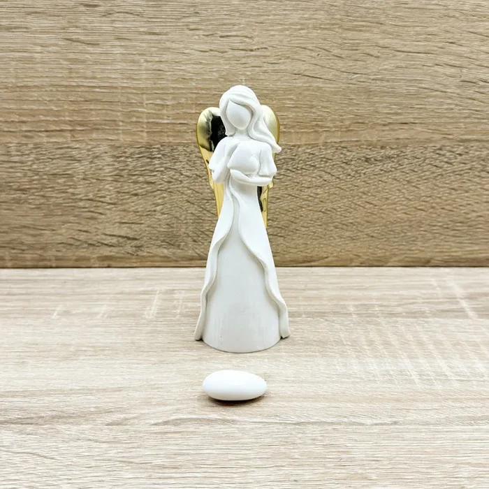 Angelo Bianco con Cuore e Ali Oro Giovinarte