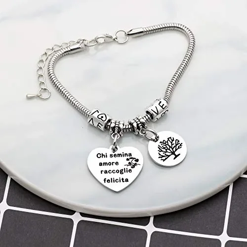 Angelra Bracciale da Donna con Ciondolo In Acciaio,”Chi Semina Amore… Vendita calda online - immagine 3