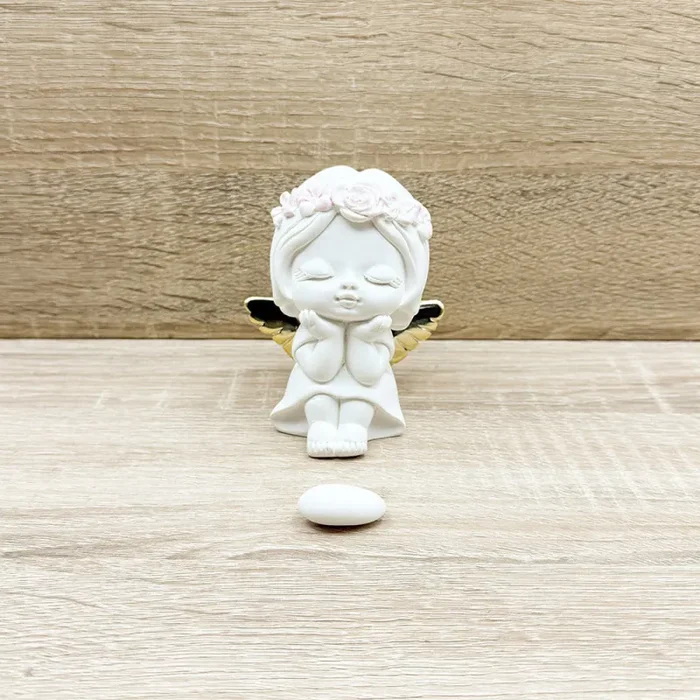 Angioletto Bianco con Ali Oro Giovinarte