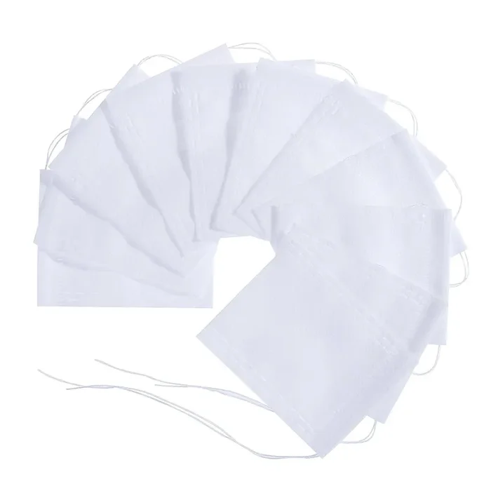 Anpro 100 Pezzi Bustine da tè Filtro Sacchetti Versatili in 6cm, Bianco