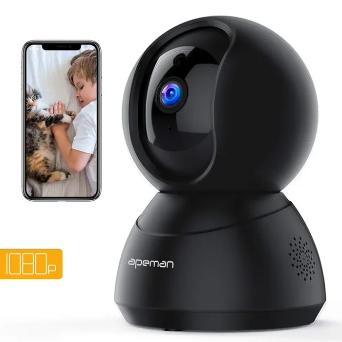 Apeman FHD 1080P Telecamera di Sorveglianza Wifi, Videocamera IP XT-ID75-IT
