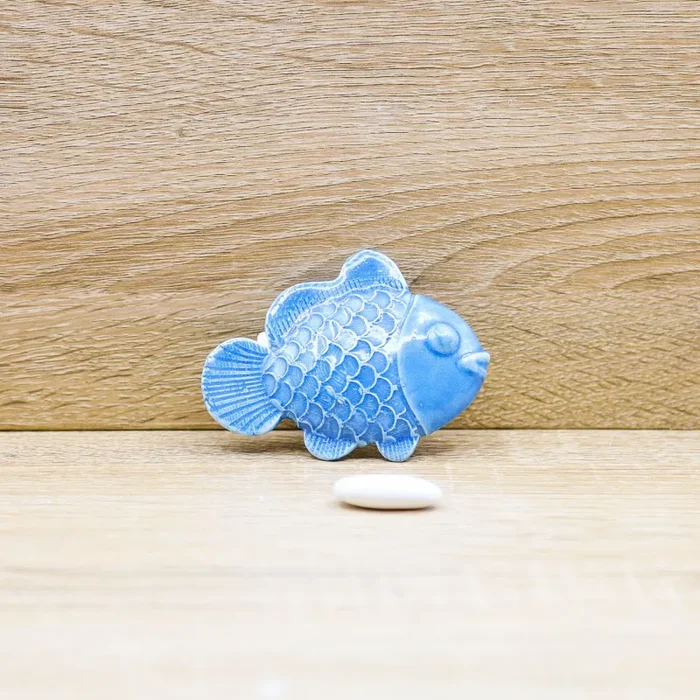 Applicazione Pesce Blu o Celeste Porcellana di Capodimonte In saldo - immagine 2