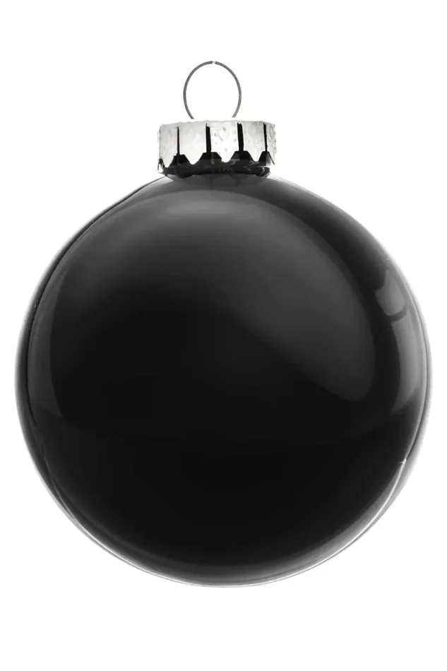 ARPIMEX Box 12 Sfere Natale Vetro D 10 Cm Nero