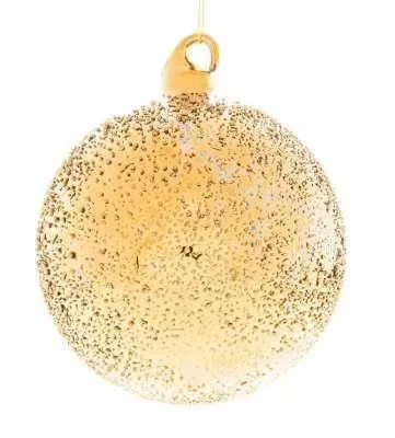 ARPIMEX Box 4 Sfere Natale Vetro Glitterate 10 Cm Oro