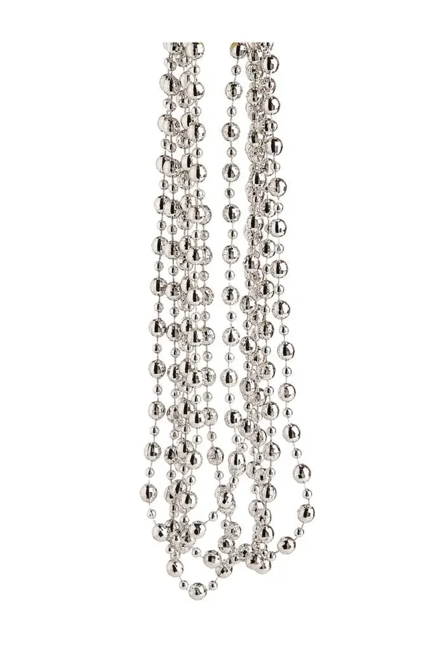 ARPIMEX Collana Natale Perle Plastica D 8 Mm 2,7 Mt Silver