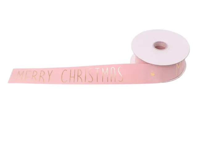 ARPIMEX Nastro Natale Merry Christmas 25 Mm 10 Mt Rosa