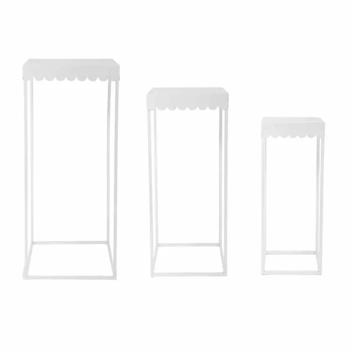 ARPIMEX Set 3 Tavolini Metallo H 70 / 60 / 50 Cm White