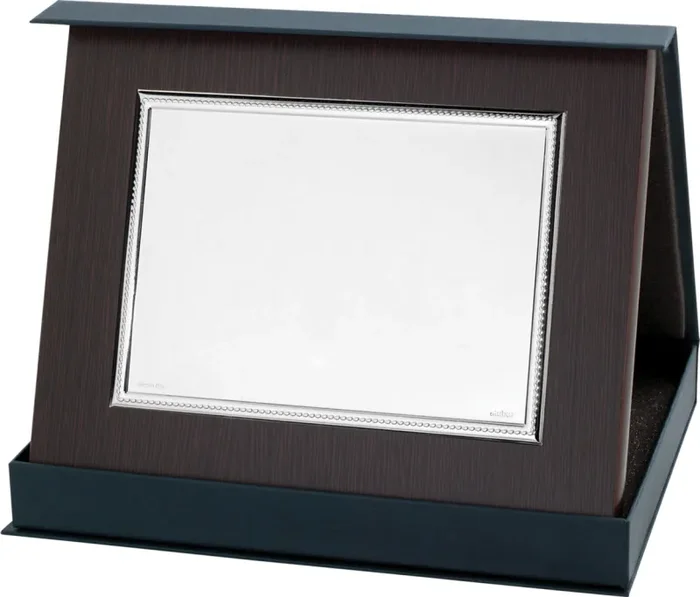 Atelier Targa Bordino Intrecciato 18,5 x 23,5 Cm con Placca Argentato