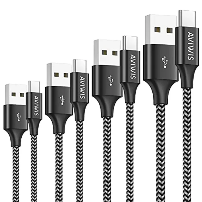 AVIWIS Cavo USB C [4 Pezzi,0.5M+1M+2M+3M], Nylon Cavo USB Type C Ricarica Rapida e Trasmissione USB Tipo C Cable per Samsung Galaxy S10 S9 A50, Huawei P20 P10 Mate 20, Google Pixel