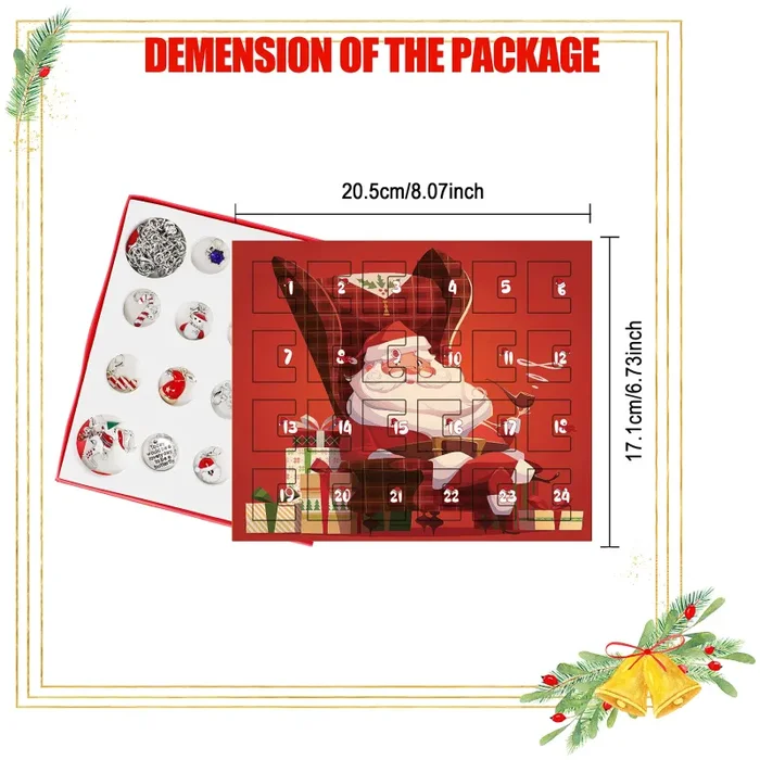 Awutzut Calendario Avvento Ragazza 2024 Regalo di Natale con Bracciale Collana e 24 Pendenti per Bambini - immagine 3