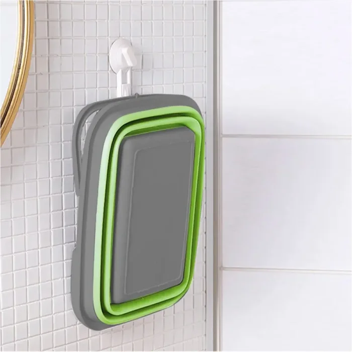 Bacinella Contenitore Salvaspazio 9 Litri Pieghevole Multiuso con Manici Verde - immagine 3