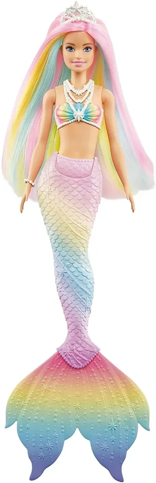 Barbie Bambola Sirena Cambia Colore con Capelli Arcobaleno, Giocattolo per Bambini 3+Anni, GTF89 - immagine 2