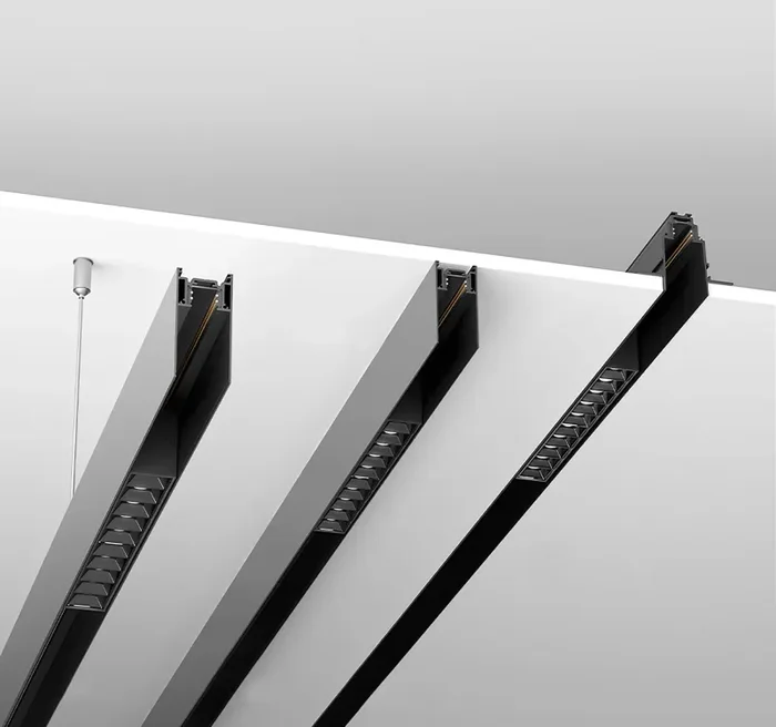 Barra Magnetica da Incasso 100 cm per Sistema Illuminazione Binario Nero - immagine 2