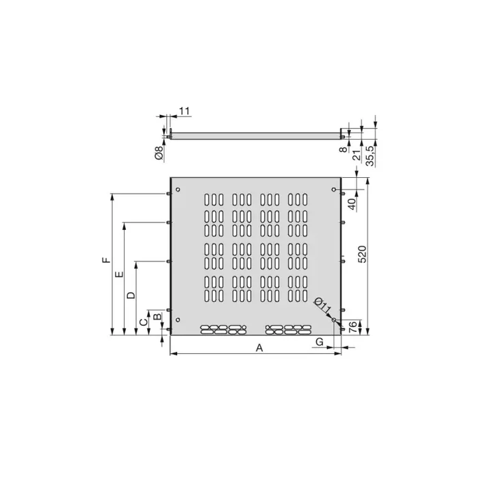 Base di Ventilazione per Frigorifero ad Incasso Spessore Tavola 16 Plastica Nera Emuca - immagine 2