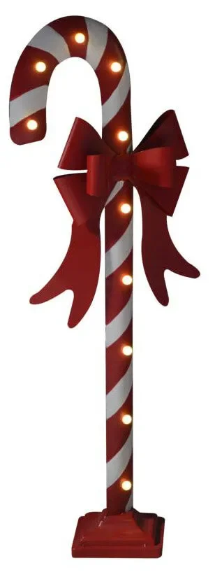 Bastoncino di Zucchero H106 cm da Giardino con Led Rosso e Bianco - immagine 2