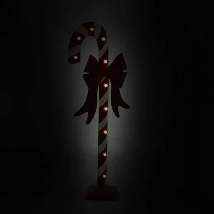 Bastoncino di Zucchero H106 cm da Giardino con Led Rosso e Bianco - immagine 3