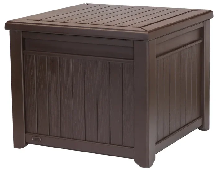 Baule Cassapanca da Esterno 72,2x59x71 cm in Resina Effetto Legno Keter Cube Wood Marrone