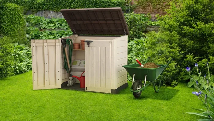 Baule da Esterno Keter Store-it-Out Max 145,5x82x125 cm in Resina Beige - immagine 3