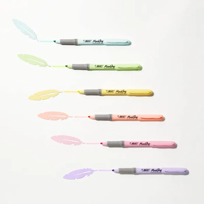 BIC Evidenziatori Highlighter Grip, perfetti per l’aula o l’ufficio, colori assortiti, confezione da 24 - immagine 2