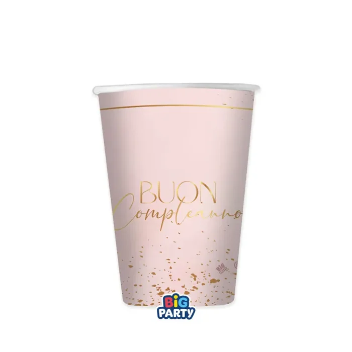 Big Party Bicchieri Carta Buon Compleanno Blush Rose 250 Cc Cf 6 Pz Rosa Vendita calda online